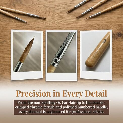 5Pcs Long Liner Brushes – Pinstriping Brush with Ox Ear Hair, Extra Long Fine Point Detail Paint Brushes for Pinstriping, Scroll Outlining, Watercolor, Acrylic, Oil – Pro Artists in Saudi Arabia
