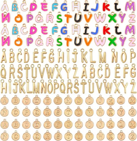 Charms for Jewelry Making - Includes 156 Gold Letter Initial, 30 Charms & 200 Jump Rings for Keychains, Bracelets, Necklaces, Earrings, DIY Crafts in Saudi Arabia