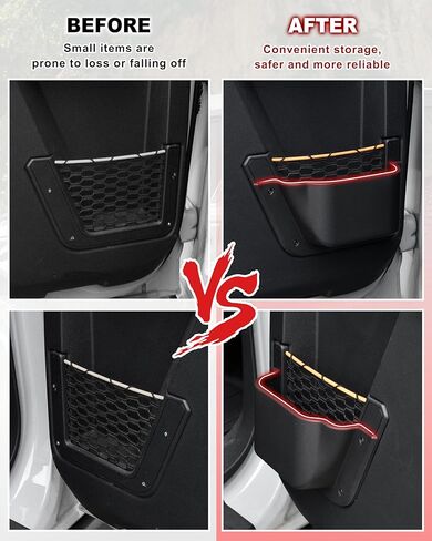 Rear Door Storage Pockets for Ford Bronco Accessories, Back Door Side Boxes Cup Holders Storage Interior Organizer Compatible with Ford Bronco 2021-2025 4 doors, 2 PCS in Kuwait