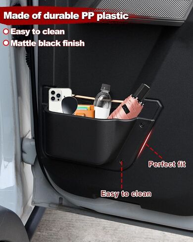 Rear Door Storage Pockets for Ford Bronco Accessories, Back Door Side Boxes Cup Holders Storage Interior Organizer Compatible with Ford Bronco 2021-2025 4 doors, 2 PCS in Kuwait