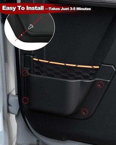Rear Door Storage Pockets for Ford Bronco Accessories, Back Door Side Boxes Cup Holders Storage Interior Organizer Compatible with Ford Bronco 2021-2025 4 doors, 2 PCS in Kuwait