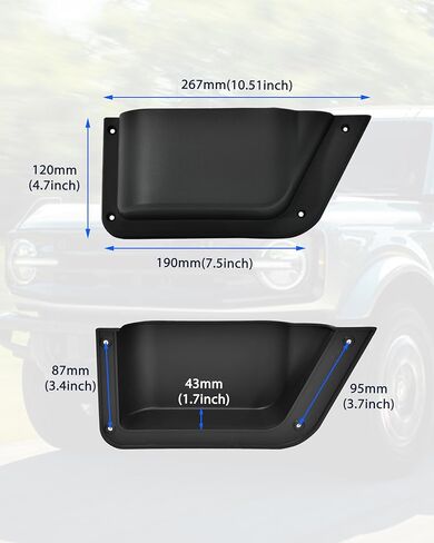 Rear Door Storage Pockets for Ford Bronco Accessories, Back Door Side Boxes Cup Holders Storage Interior Organizer Compatible with Ford Bronco 2021-2025 4 doors, 2 PCS in Kuwait