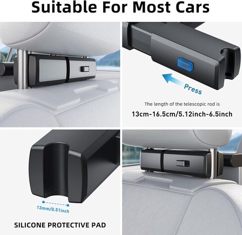 Versatile Car Mount Table Board for Backseat Headrests，Built-in Magnetic Phone/Laptop/iPad Mount，a Cup Holder and a Foldable Table Board， for in-car Work，Dining and Entertainment (PB-201) in Saudi Arabia