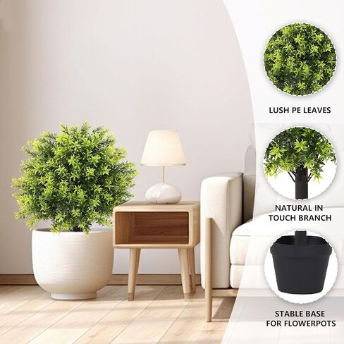 2ft Faux Plants Outdoor 24'', Topiary Trees Artificial Outdoor 2 Pack, Boxwood Topiary Outdoor UV Resistant Artificial Outdoor Plants Decor in Saudi Arabia