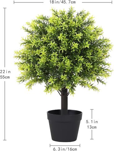 2ft Faux Plants Outdoor 24'', Topiary Trees Artificial Outdoor 2 Pack, Boxwood Topiary Outdoor UV Resistant Artificial Outdoor Plants Decor in Saudi Arabia