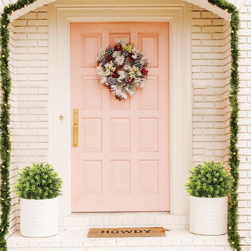 2ft Faux Plants Outdoor 24'', Topiary Trees Artificial Outdoor 2 Pack, Boxwood Topiary Outdoor UV Resistant Artificial Outdoor Plants Decor in Saudi Arabia