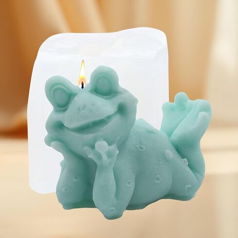 Frog Candles Mold Frog Candle Molds for DIY Candle Making Polymer Clay Craft Home Decoration Aromatherapy Plaster Candle in Kuwait