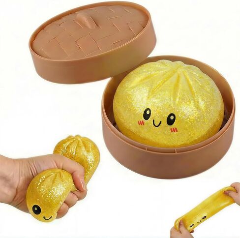 Gold Maltose Dumpling Mystery Box, Dumplings Stress Balls for Adults, Stress Relief Dough, Office Gifts, Novelty Party Favors in Kuwait