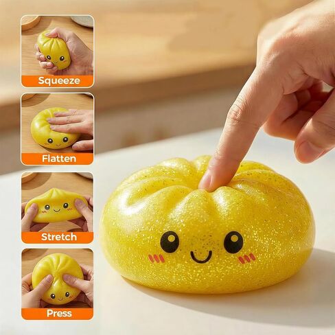 Gold Maltose Dumpling Mystery Box, Dumplings Stress Balls for Adults, Stress Relief Dough, Office Gifts, Novelty Party Favors in Kuwait