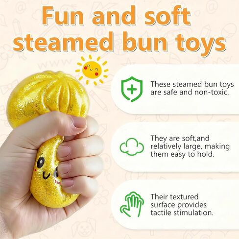 Gold Maltose Dumpling Mystery Box, Dumplings Stress Balls for Adults, Stress Relief Dough, Office Gifts, Novelty Party Favors in Kuwait