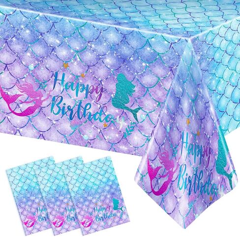 DaiUni 1PCS Unicorns Party Tablecloths for Birthday Decoration, Plastic Disposable Rectangle Table Covers for Kids Girls Birthday Baby Shower Party Supplies, 54" x 108" in Saudi Arabia