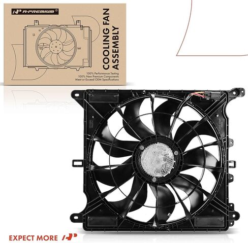 A-Premium Engine Radiator Cooling Fan Assembly with Brushless Motor Compatible with Select Jeep Models - WK2 Series Grand Cherokee 2021 2022 2023 2024 - Replace# 68377856AB in Saudi Arabia