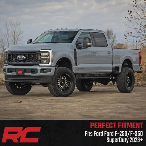 Rough Country 4.5" Suspension Lift Kit with V2 Shock Absorbers for Ford F-250/F-350 Super Duty Diesel (2023-2025) Diesel - Arm Drop Brackets in Kuwait
