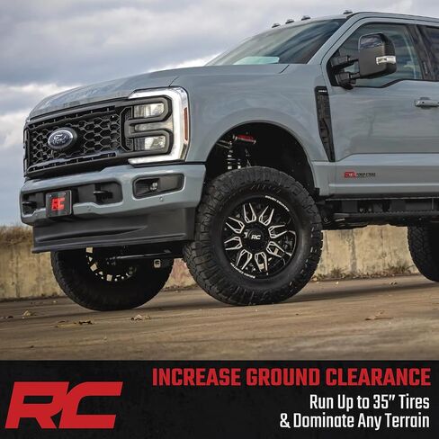 Rough Country 4.5" Suspension Lift Kit with V2 Shock Absorbers for Ford F-250/F-350 Super Duty Diesel (2023-2025) Diesel - Arm Drop Brackets in Kuwait