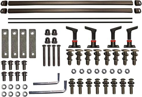 800LBS Heavy-Duty Universal Truck Bed Rack for Tonneau Cover with T-Slot Rail, Cross Bars for Kayaks Bike Rack Rooftop Tent CamperShells RVs, Black Aluminum in Saudi Arabia