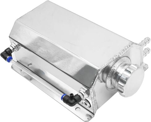 2L Coolant Overflow Tank, Universal Aluminum Coolant Overflow Tank Reservoir, Radiator Expansion Tank Coolant Recovery Tank (Silver) in Kuwait