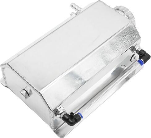 2L Coolant Overflow Tank, Universal Aluminum Coolant Overflow Tank Reservoir, Radiator Expansion Tank Coolant Recovery Tank (Silver) in Kuwait