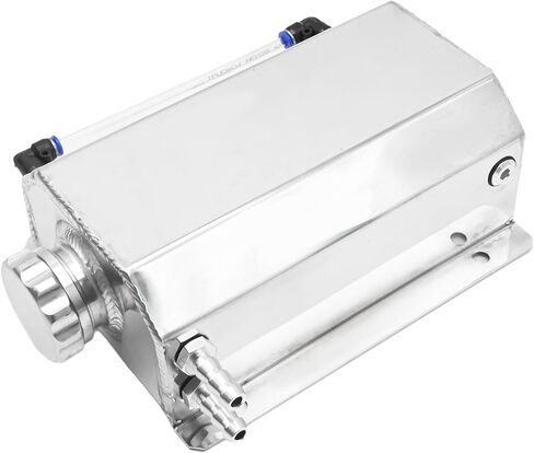 2L Coolant Overflow Tank, Universal Aluminum Coolant Overflow Tank Reservoir, Radiator Expansion Tank Coolant Recovery Tank (Silver) in Kuwait