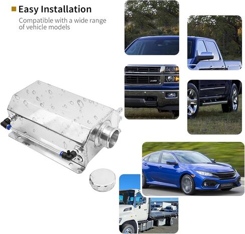 2L Coolant Overflow Tank, Universal Aluminum Coolant Overflow Tank Reservoir, Radiator Expansion Tank Coolant Recovery Tank (Silver) in Kuwait