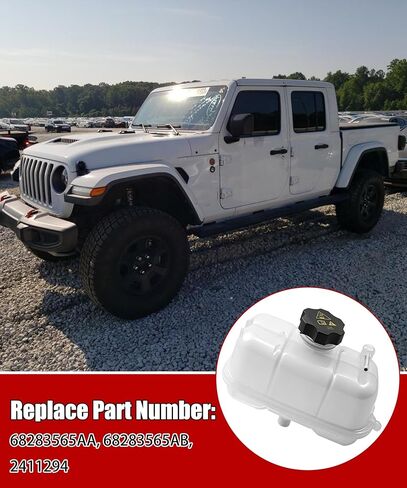 Engine Coolant Overflow Recovery Reservoir Tank with Cap Compatible with Jeep JL Wrangler 2018-2024, JT Gladiator 2020-2025 Replace 68283565AA 68283565AB 2411294 in Saudi Arabia