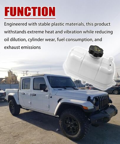 Engine Coolant Overflow Recovery Reservoir Tank with Cap Compatible with Jeep JL Wrangler 2018-2024, JT Gladiator 2020-2025 Replace 68283565AA 68283565AB 2411294 in Saudi Arabia