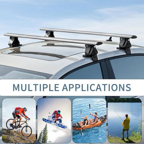CARVERTON 51" Roof Rack Cross Bars Thick Aluminum Adjustable Lockable Crossbars Rack Bars Fits Most Vehicles Without Side Rails，Silver in Saudi Arabia