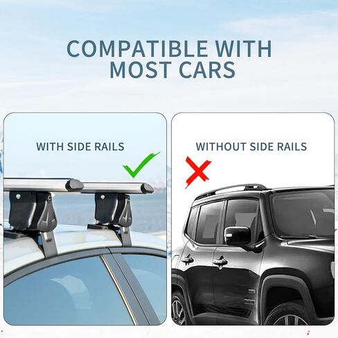 CARVERTON 51" Roof Rack Cross Bars Thick Aluminum Adjustable Lockable Crossbars Rack Bars Fits Most Vehicles Without Side Rails，Silver in Saudi Arabia