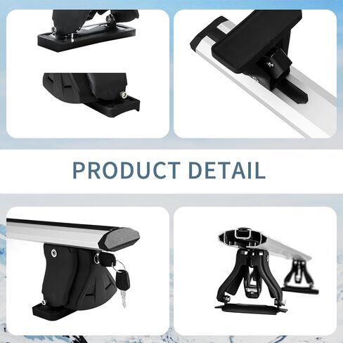 CARVERTON 51" Roof Rack Cross Bars Thick Aluminum Adjustable Lockable Crossbars Rack Bars Fits Most Vehicles Without Side Rails，Silver in Saudi Arabia