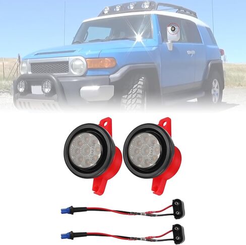 2-Pack Mirror Light Drop-in Kit LED White Light for 2007-2014 Toyota FJ Cruiser (Left + Right) – Plug-and-Play – Upgrade Your Mirror Lighting in Kuwait
