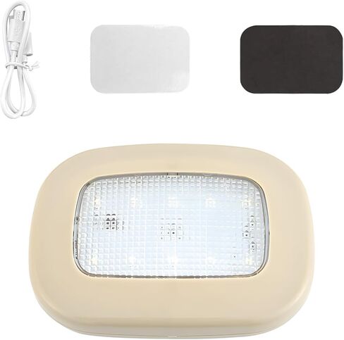 Sun Walker Car Interior Ceiling Roof Lights, Magnetic Dome Lamp 10 LEDs Bright Roof Light, USB Rechargeable Wireless Interior Ceiling Lamp for RV Camper Trailer Boat, Car Accessories (Gray) in Kuwait