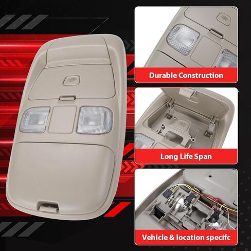 LED Overhead Console Assembly Compatible with Dodge Ram 1500 2500 3500 1998-2002 Cab Interior Ceiling Dome Map Reading Light Lamp Map Lights in Saudi Arabia