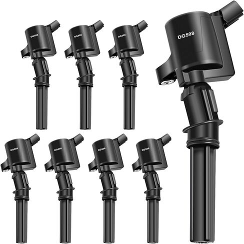 مجموعة ملفات الإشعال DG508 مكونة من 8 قطع متوافقة مع Ford F-150 2000-2010، لـ E-150 2003-2014، لـ E-250 2003-2014، لـ Lincoln Navigator 1998-1999، لـ Mercury Grand Marquis 1998-2011 DG491 أسود in Kuwait