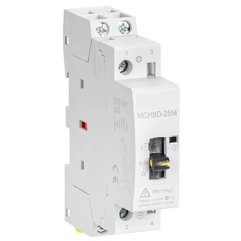 MCH8D-25M 2P 25A 12VDC 50/60HZ Din Rail Household DC Modular Contactor with Manual Control Switch (2NO) in Saudi Arabia