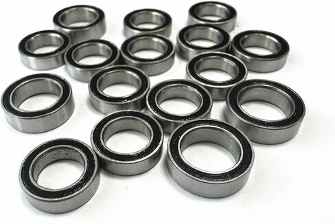 RC Repair Parts Compatible with Arrma for Granite for Grom 1/18 RC Car Upgrade Parts Accessories 16pcs Rubber Sealed Ball Bearing Kit(Black) in Kuwait
