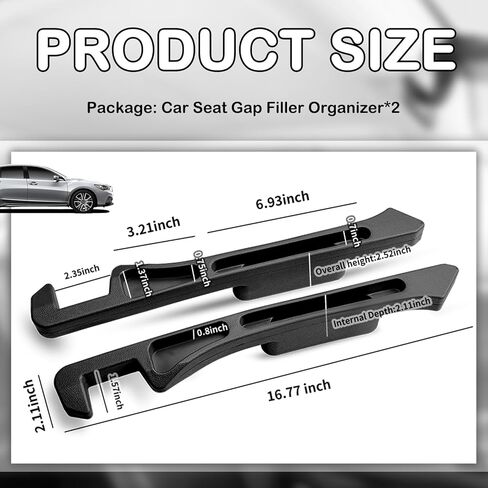 2PCS 2026 Upgraded Car Seat Gap Filler Organizer,Deepened 2-in-1 Car Gap Seat Filler with Storage Slots & Reserved Charging Hole,Universal in Between Cars Seats Catcher in Saudi Arabia