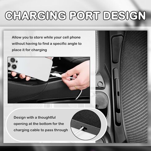 2PCS 2026 Upgraded Car Seat Gap Filler Organizer,Deepened 2-in-1 Car Gap Seat Filler with Storage Slots & Reserved Charging Hole,Universal in Between Cars Seats Catcher in Saudi Arabia