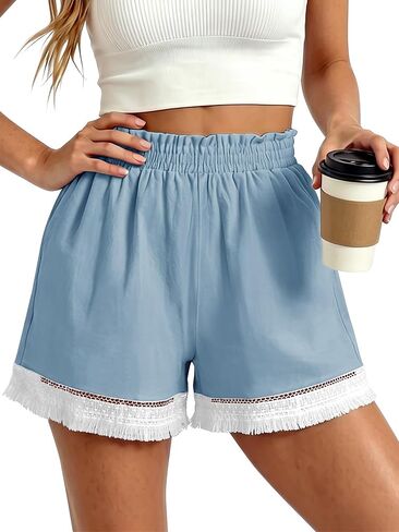 BETTE BOUTIK Womens Summer Shorts Casual Elastic Waist Lounge Shorts Comfy Trendy Beach Shorts in Saudi Arabia