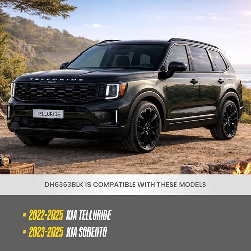 Trim Illusion Chrome Delete Gloss Black Door Handle Cover Overlay for 2022-2025 Kia Telluride & 2023-2026 Kia Sorento w/Smart Key Access | Easy No-Tool Installation | US Patented in Saudi Arabia