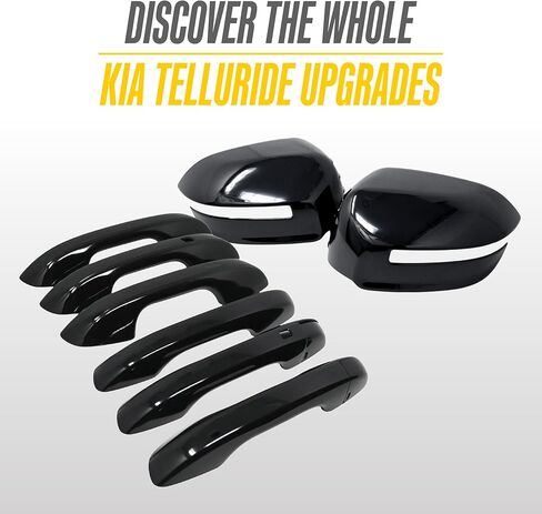 Trim Illusion Chrome Delete Gloss Black Door Handle Cover Overlay for 2022-2025 Kia Telluride & 2023-2026 Kia Sorento w/Smart Key Access | Easy No-Tool Installation | US Patented in Saudi Arabia
