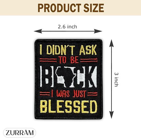 I Didn't Ask To Be Black I Was Just Blessed Embroidered Patch Black Lives Embroidery Patches Melanin Proud Human Rights Iron On Sew On Patches For Clothes Jeans Hats Gifts For Adults Kids 2.6x3 Inches in Saudi Arabia