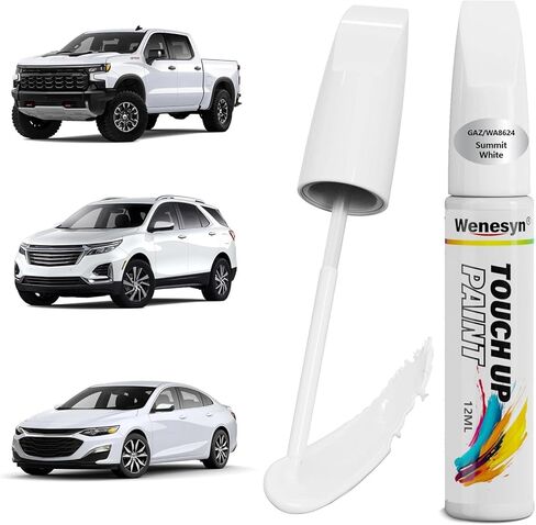 طلاء GAZ/WA8624 Summit White Touch Up متوافق مع شيفروليه، مزيل خدوش طلاء السيارة لإصلاح النكات والرقائق، دهانات السيارات تطابق تمامًا Chevy Silverado/Equinox/Malibu/Trax/Tahoe in Saudi Arabia