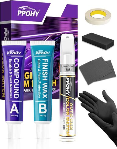 Blizzard Pearl Tricoat(070) Touch Up Paint Pen for Toyota with A/B Wax-PPOHY OEM Exact Match,Complete Scratch Repair Kit,Quick Dry 2-In-1 Tip / Brush,Anti-Rust Waterproof Paint for Camry,Corolla,RAV4,Highlander in Saudi Arabia