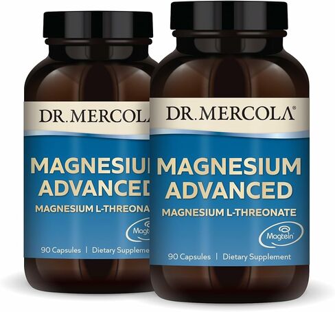 Dr. Mercola Magnesium Advanced, 2-Pack (90 Capsules Each), Dietary Supplement, Magnesium L-Threonate, Non-GMO in Saudi Arabia