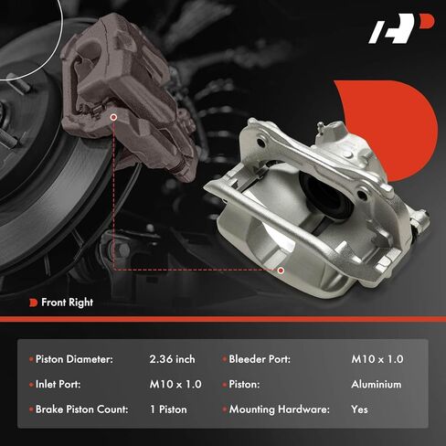 A-Premium Disc Brake Caliper Assembly with Bracket Compatible with Mercedes-Benz Vehicles - C300 2015-2022, E300 2018-2019 - Front Right Passenger Side in Kuwait