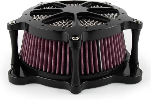 PSLER Air Cleaner Intake Filter System Kit Contrast Cut for Twin Cam EVO Dyna FXR Softail 1993-2015 and Touring Road King Electra Glide Street Glide 1993-2007(Red） in Kuwait