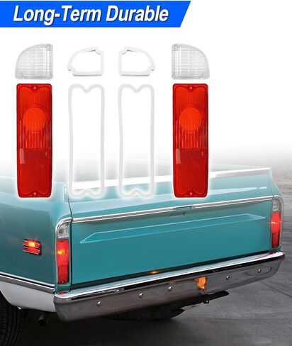 Pairs of Tail Lights and Reverse Lenses with Gaskets Fit For Chevrolet & GMC Pickup Trucks C10 C20 C30 K10 K20 K30 1967-1972 Replace 110202 110215 110216 C677209 in Saudi Arabia