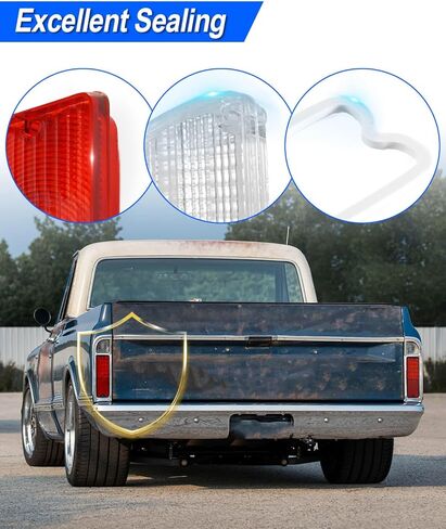 Pairs of Tail Lights and Reverse Lenses with Gaskets Fit For Chevrolet & GMC Pickup Trucks C10 C20 C30 K10 K20 K30 1967-1972 Replace 110202 110215 110216 C677209 in Saudi Arabia