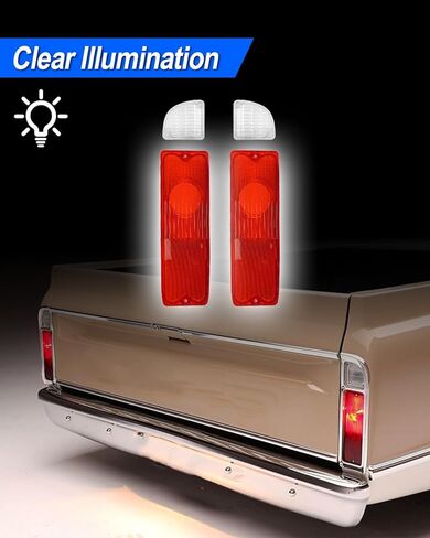 Pairs of Tail Lights and Reverse Lenses with Gaskets Fit For Chevrolet & GMC Pickup Trucks C10 C20 C30 K10 K20 K30 1967-1972 Replace 110202 110215 110216 C677209 in Saudi Arabia
