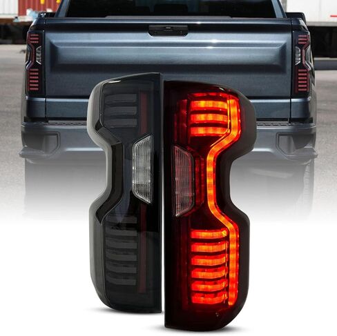 LED Tail Lights For 2019-2023 Chevy Silverado 1500 2020-2023 Silverado 2500HD 3500HD Smoked Tail Lamp Red Brake Lights (Left + Right) in Saudi Arabia