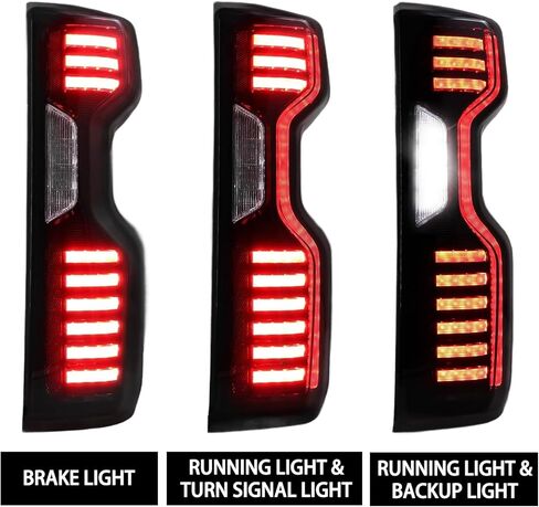 LED Tail Lights For 2019-2023 Chevy Silverado 1500 2020-2023 Silverado 2500HD 3500HD Smoked Tail Lamp Red Brake Lights (Left + Right) in Saudi Arabia